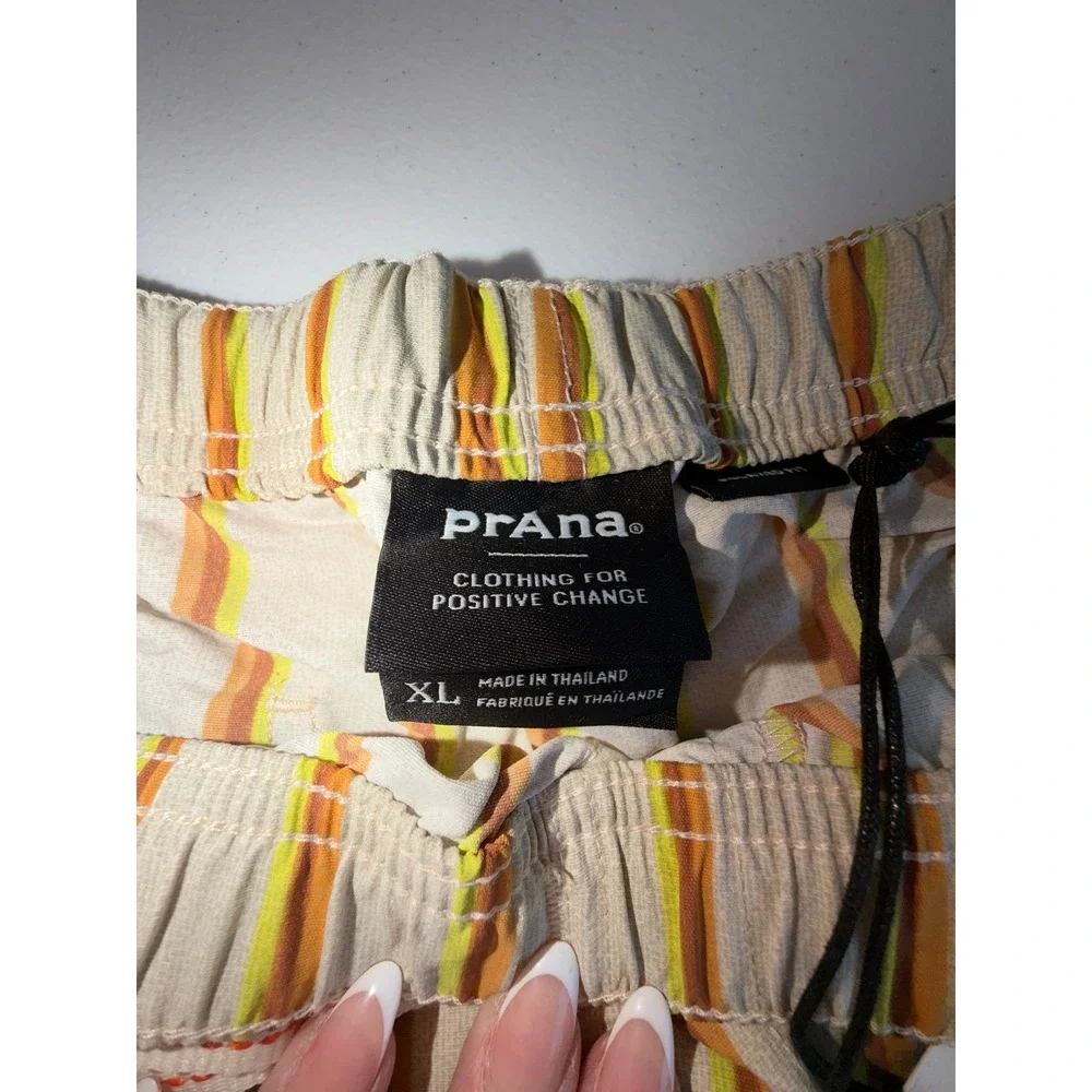 Prana Indio Heritage Shorts Mens XL Yarrow Striped Recycled 6 Inch Inseam NEW
